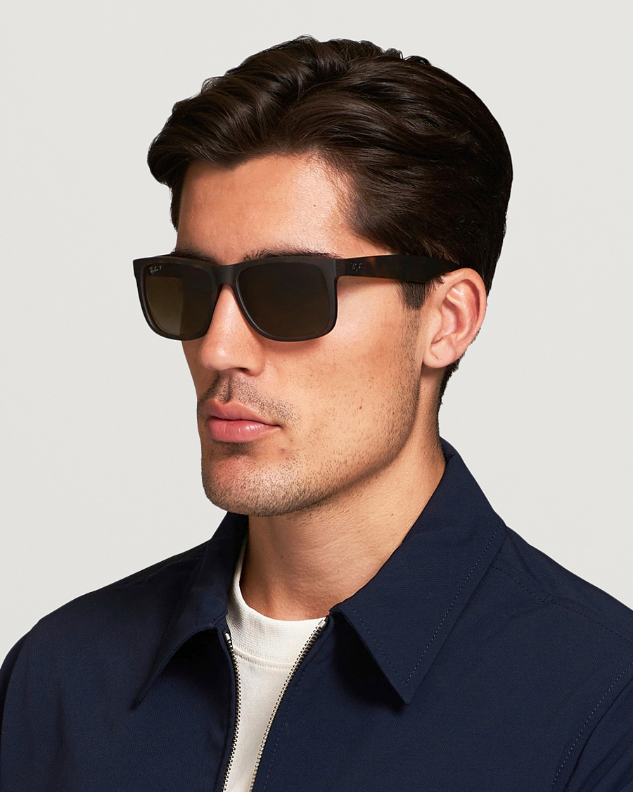 Mies | Aurinkolasit | Ray-Ban | 0RB4165 Justin Polarized Wayfarer Sunglasses Havana/Brown