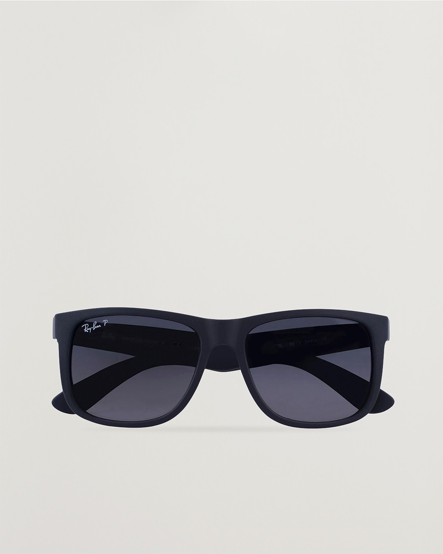 Miehet |  | Ray-Ban | 0RB4165 Justin Polarized Wayfarer Sunglasses Black/Grey