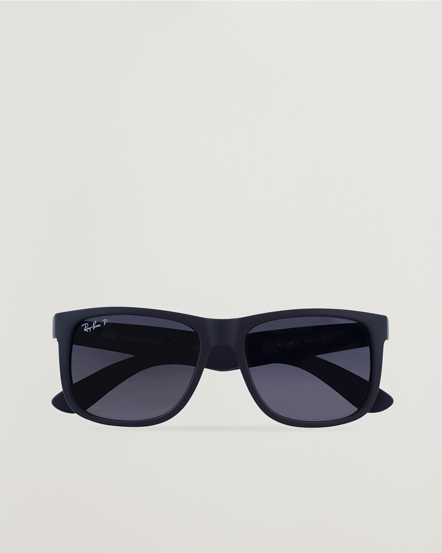 Mies | Aurinkolasit | Ray-Ban | 0RB4165 Justin Polarized Wayfarer Sunglasses Black/Grey