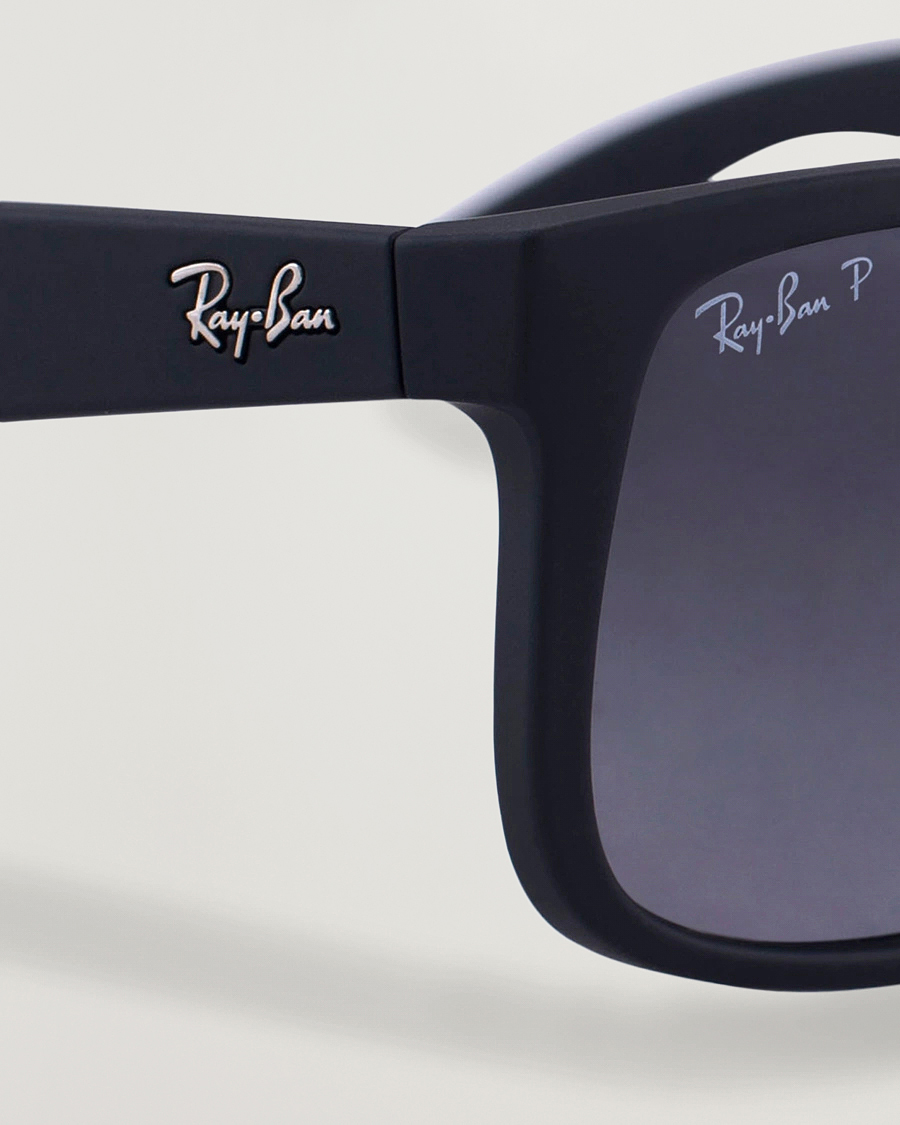 Mies | Aurinkolasit | Ray-Ban | 0RB4165 Justin Polarized Wayfarer Sunglasses Black/Grey