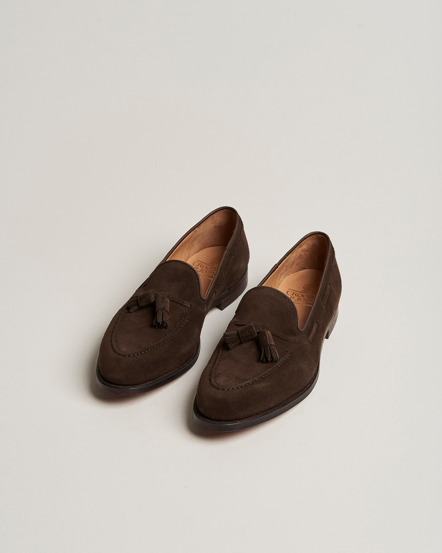 Mies | Loaferit | Crockett & Jones | Cavendish Tassel Loafer Dark Brown Suede