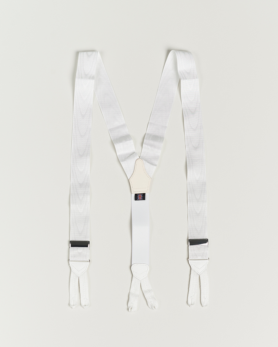 Mies | Albert Thurston Moiré Braces 40mm White | Albert Thurston | Moiré Braces 40mm White