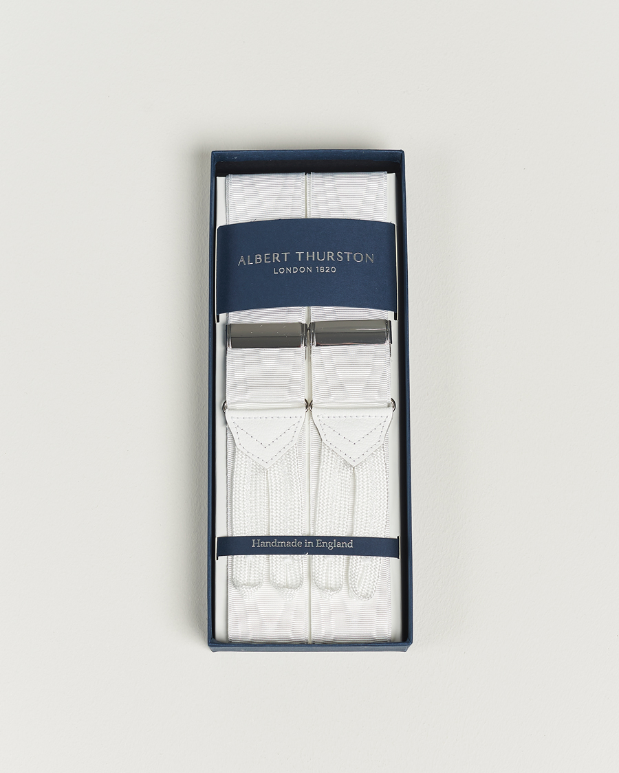 Mies | Albert Thurston Moiré Braces 40mm White | Albert Thurston | Moiré Braces 40mm White