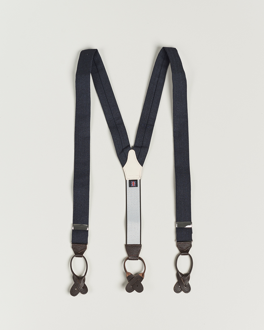 Mies | Henkselit | Albert Thurston | Herringbone Braces 40mm Dark Blue