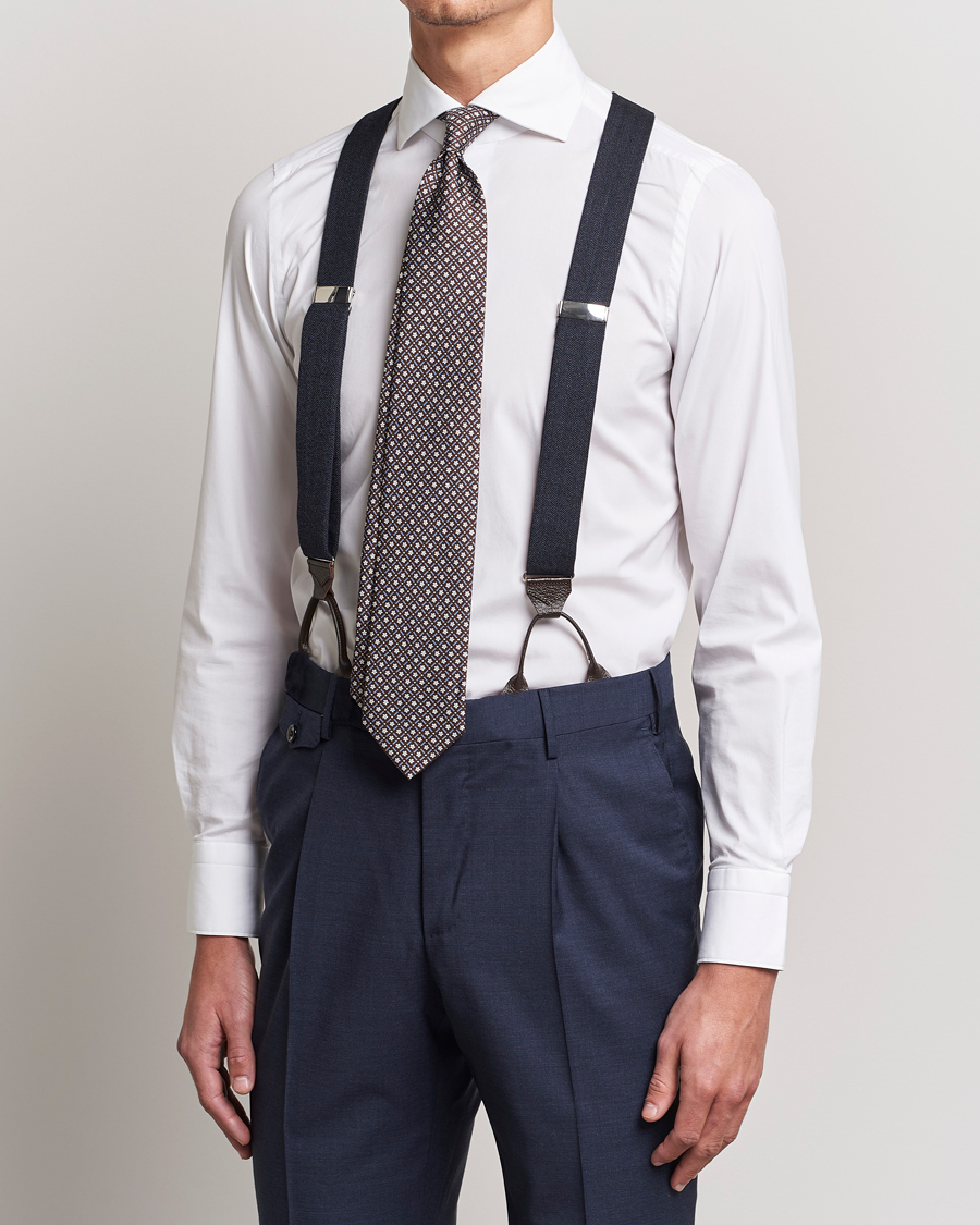 Mies | Henkselit | Albert Thurston | Herringbone Braces 40mm Dark Blue