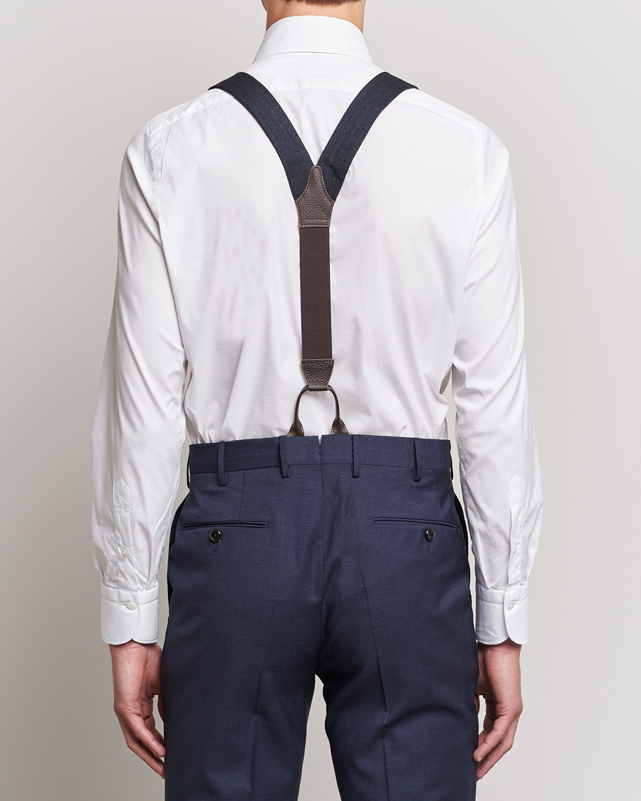 Mies | Henkselit | Albert Thurston | Herringbone Braces 40mm Dark Blue