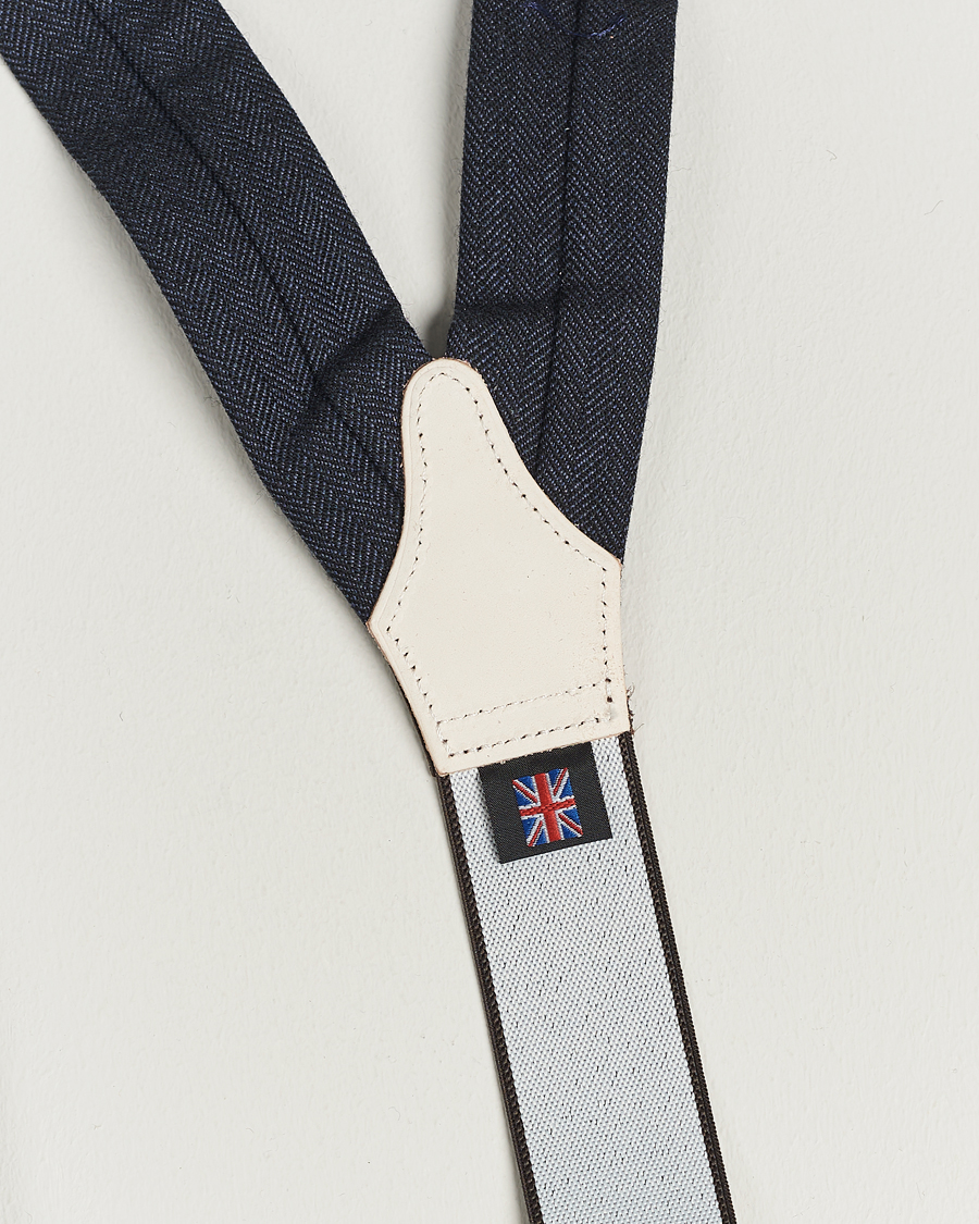 Mies | Henkselit | Albert Thurston | Herringbone Braces 40mm Dark Blue