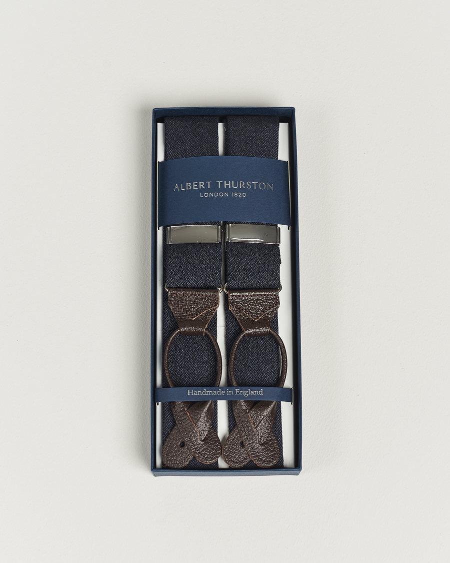 Mies | Henkselit | Albert Thurston | Herringbone Braces 40mm Dark Blue