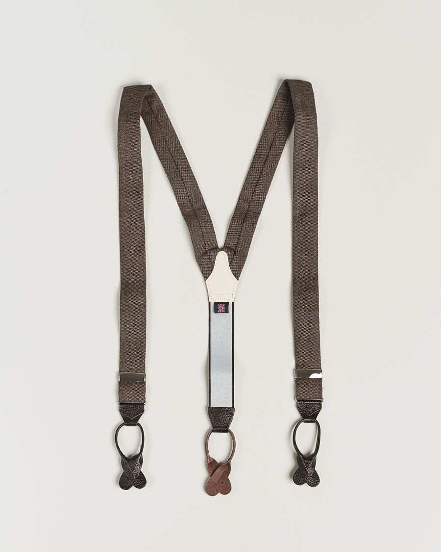 Mies | Henkselit | Albert Thurston | Donegal Tweed Braces 40mm Dark Brown