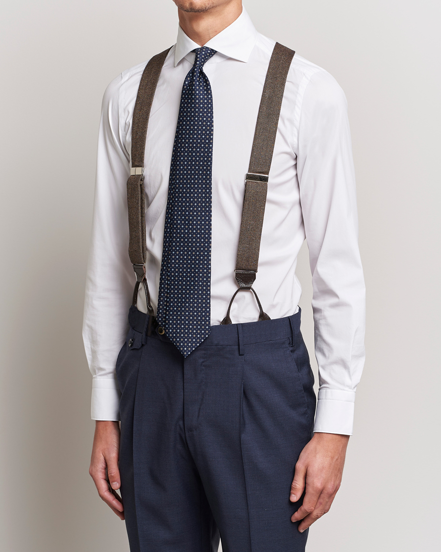 Mies | Henkselit | Albert Thurston | Donegal Tweed Braces 40mm Dark Brown