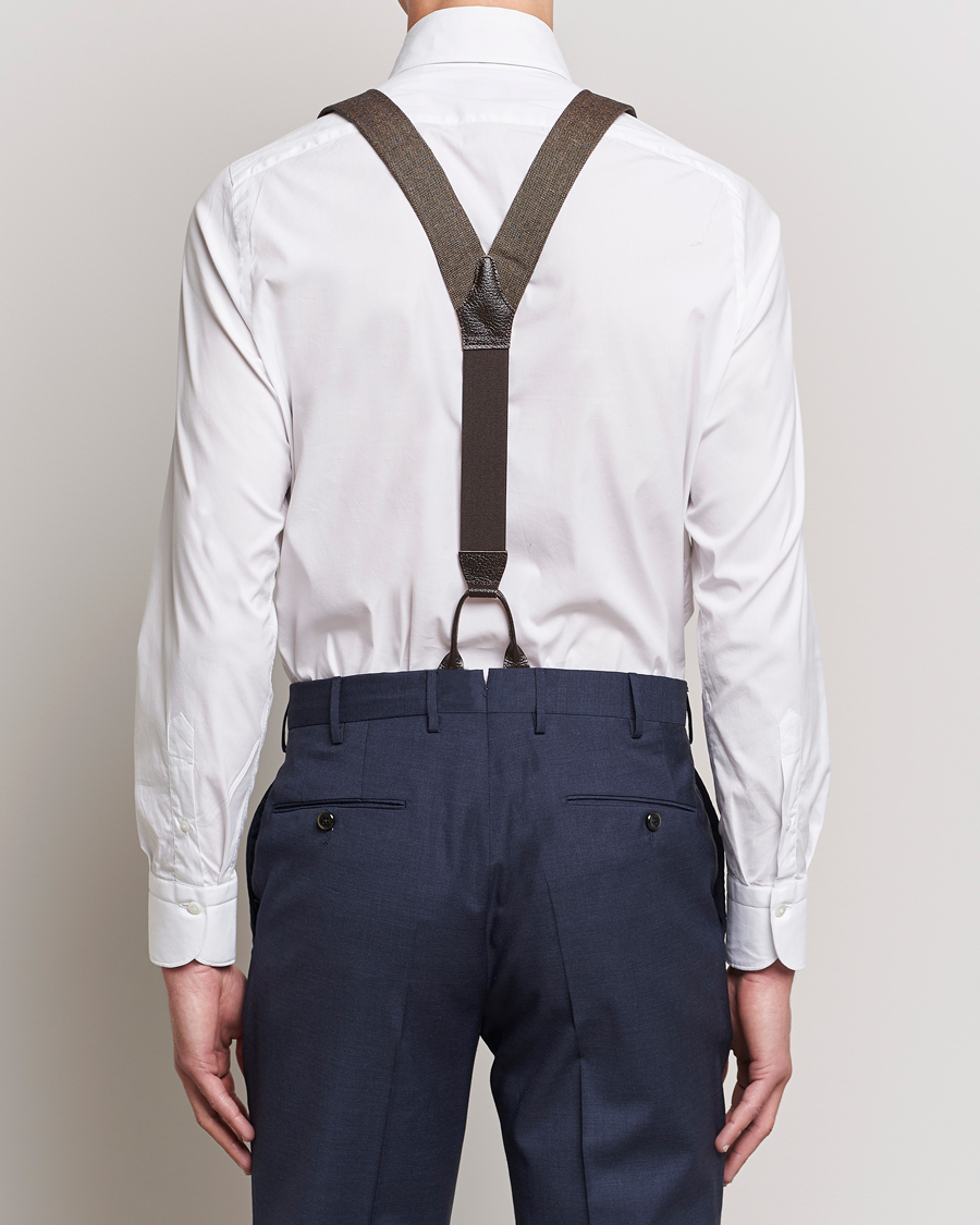 Mies | Henkselit | Albert Thurston | Donegal Tweed Braces 40mm Dark Brown