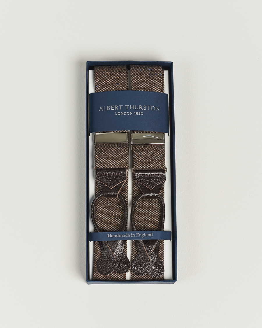 Mies | Henkselit | Albert Thurston | Donegal Tweed Braces 40mm Dark Brown