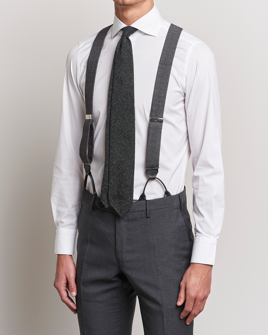 Mies | Henkselit | Albert Thurston | Donegal Tweed Braces 40mm Dark Grey