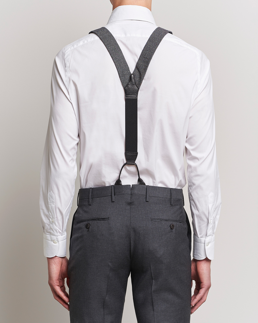 Mies | Henkselit | Albert Thurston | Donegal Tweed Braces 40mm Dark Grey