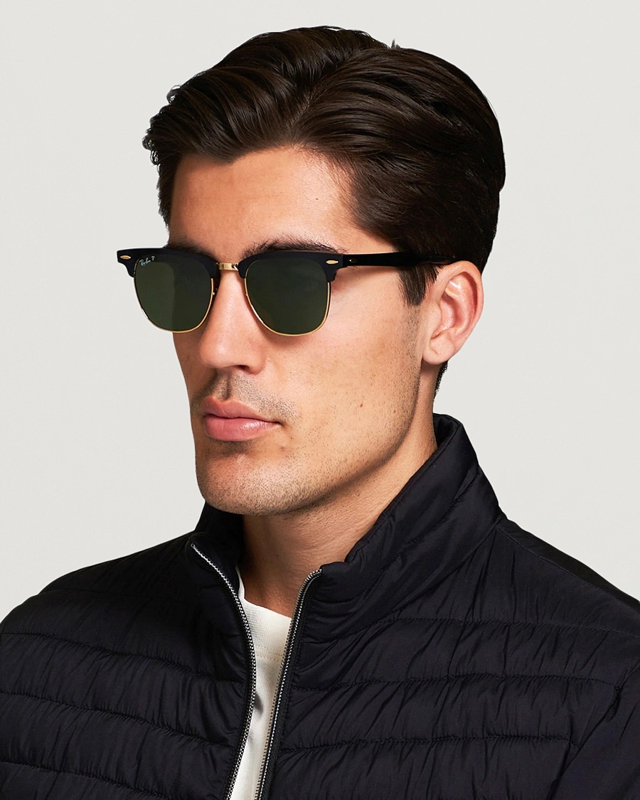 Mies | D-malliset aurinkolasit | Ray-Ban | 0RB3507 Clubmaster Sunglasses Black Arista/Polar Green
