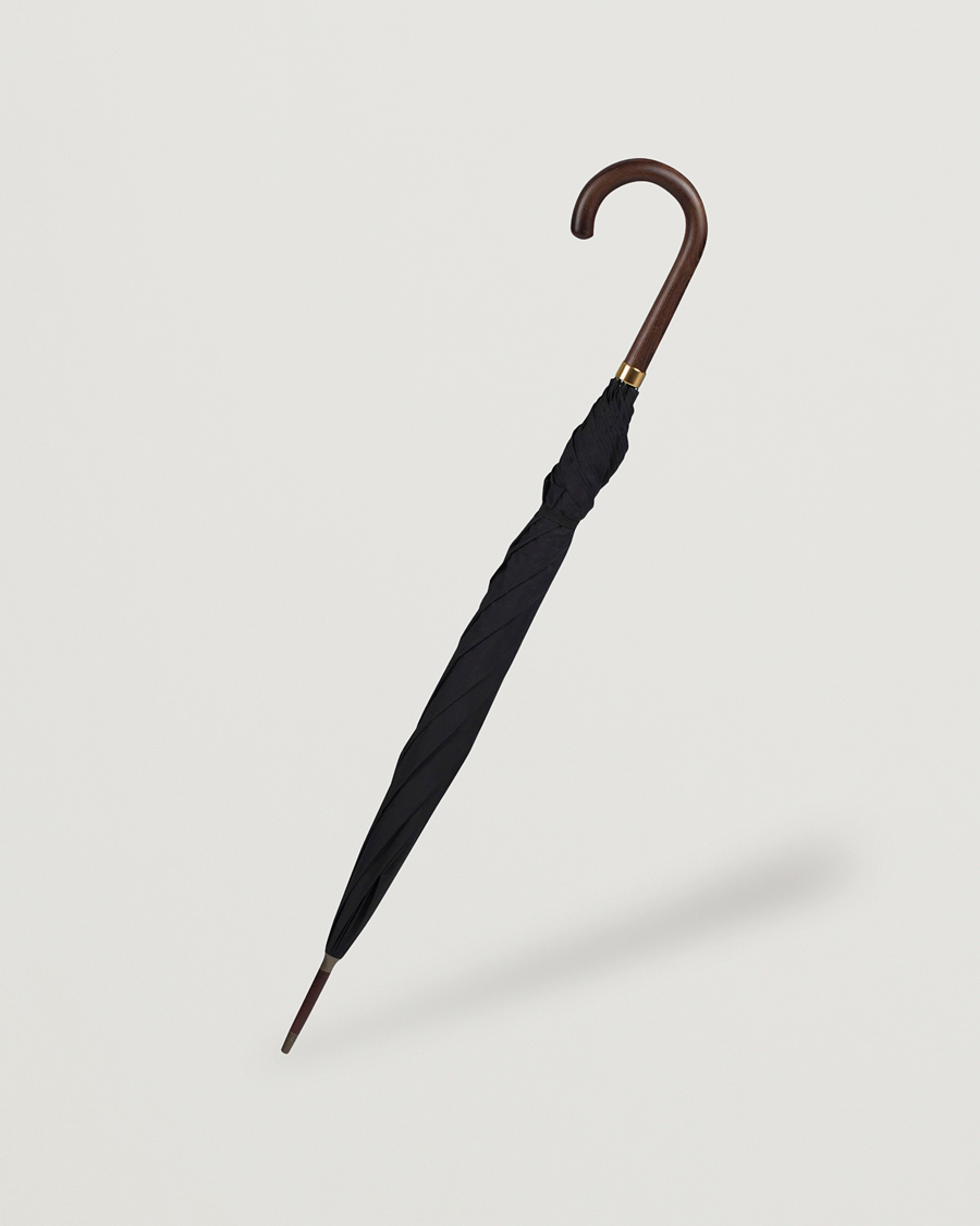 Mies | Sateenvarjot | Fox Umbrellas | Polished Hardwood Umbrella Black