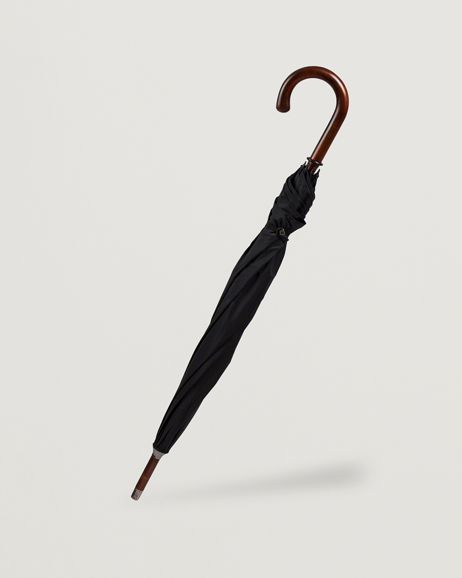 Mies | Sateenvarjot | Fox Umbrellas | Polished Cherrywood Solid Umbrella Black