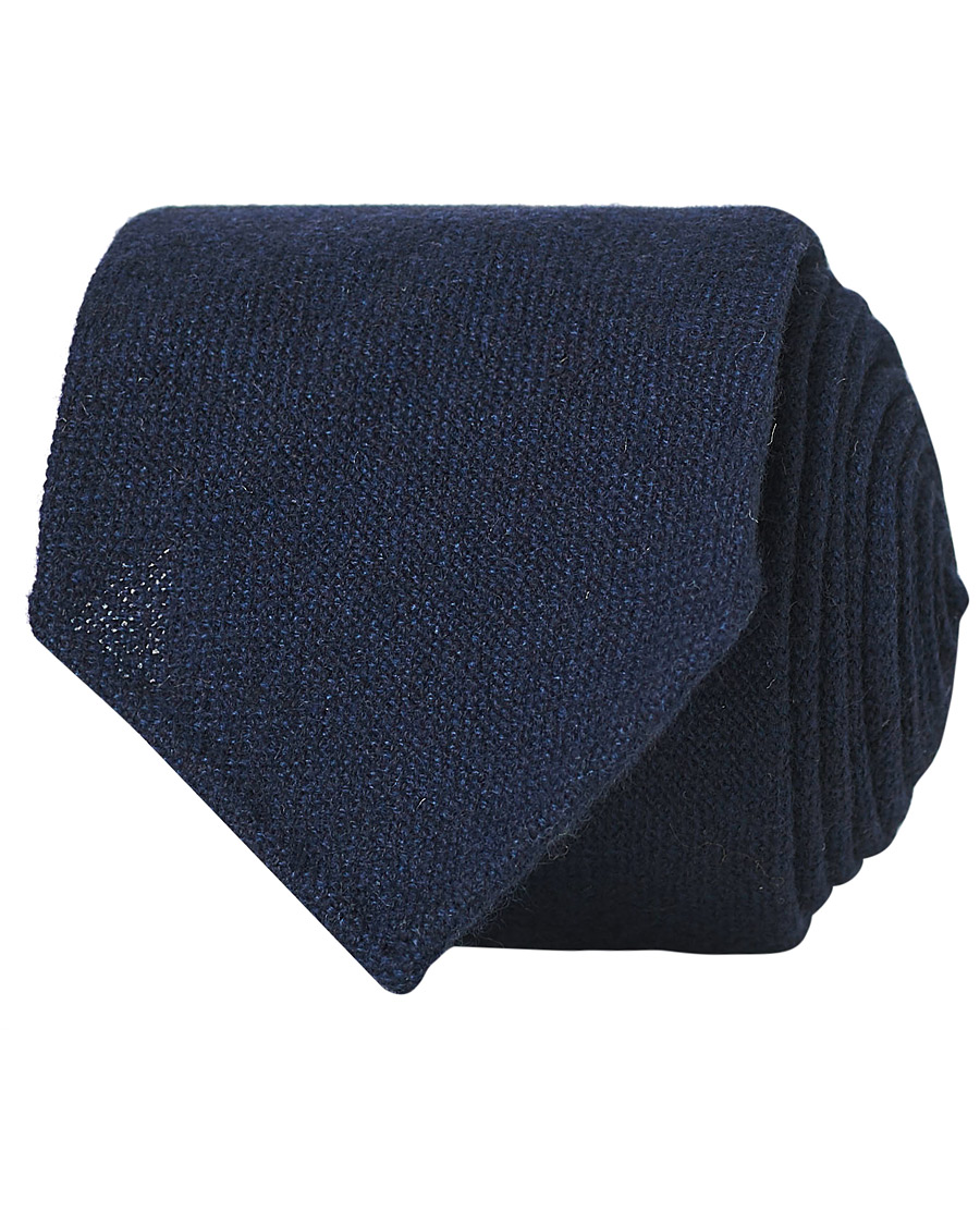 Mies | Solmiot | Drake's | Cashmere 8 cm Tie Navy