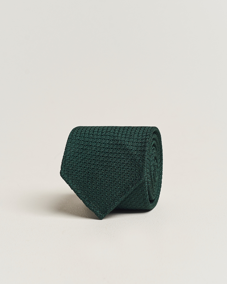 Miehet |  | Drake's | Silk Grenadine Handrolled 8 cm Tie Green