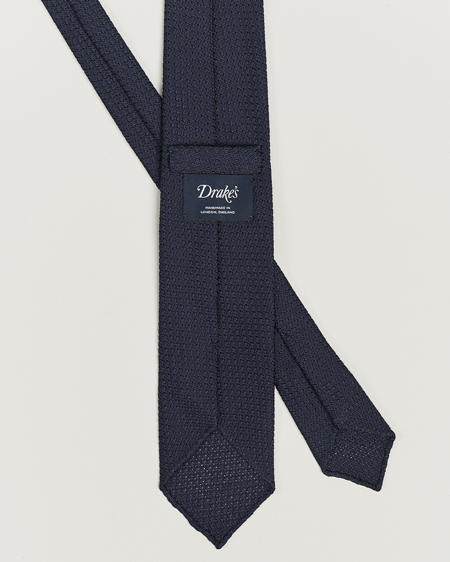 Mies | Solmiot | Drake's | Silk Grenadine Handrolled 8 cm Tie Navy