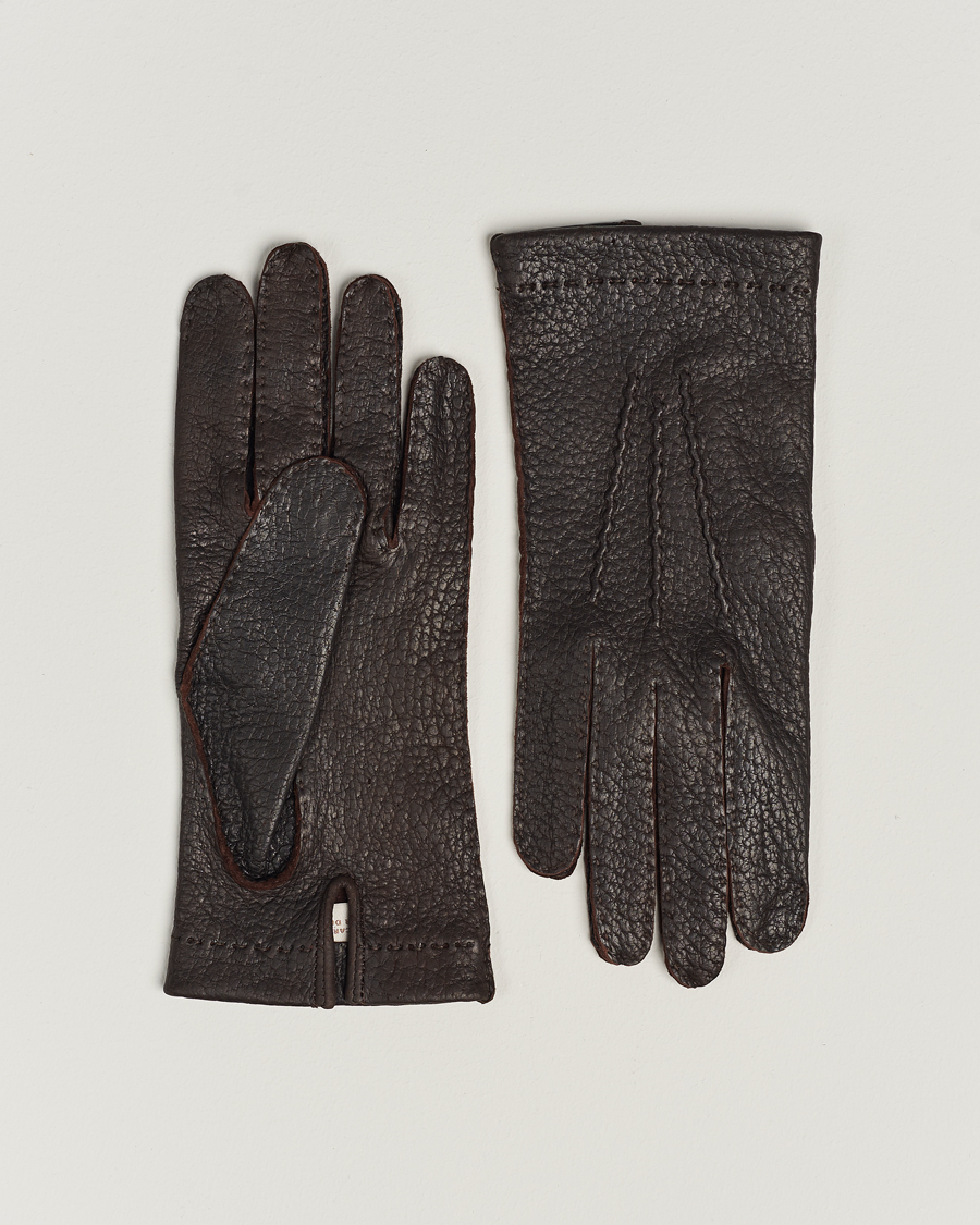 Mies | Hestra Peccary Handsewn Unlined Glove Espresso | Hestra | Peccary Handsewn Unlined Glove Espresso