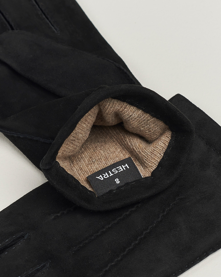 Mies | Käsineet | Hestra | Arthur Wool Lined Suede Glove Black