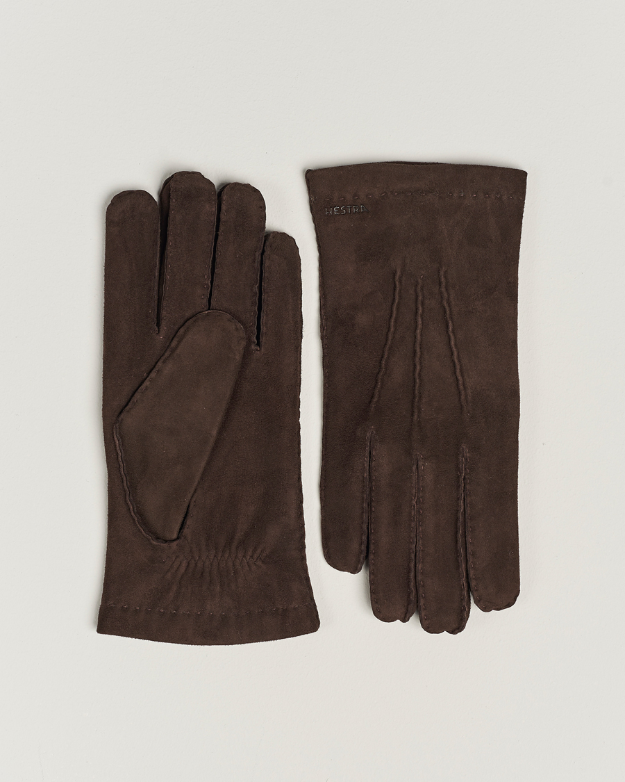 Mies | Käsineet | Hestra | Arthur Wool Lined Suede Glove Espresso