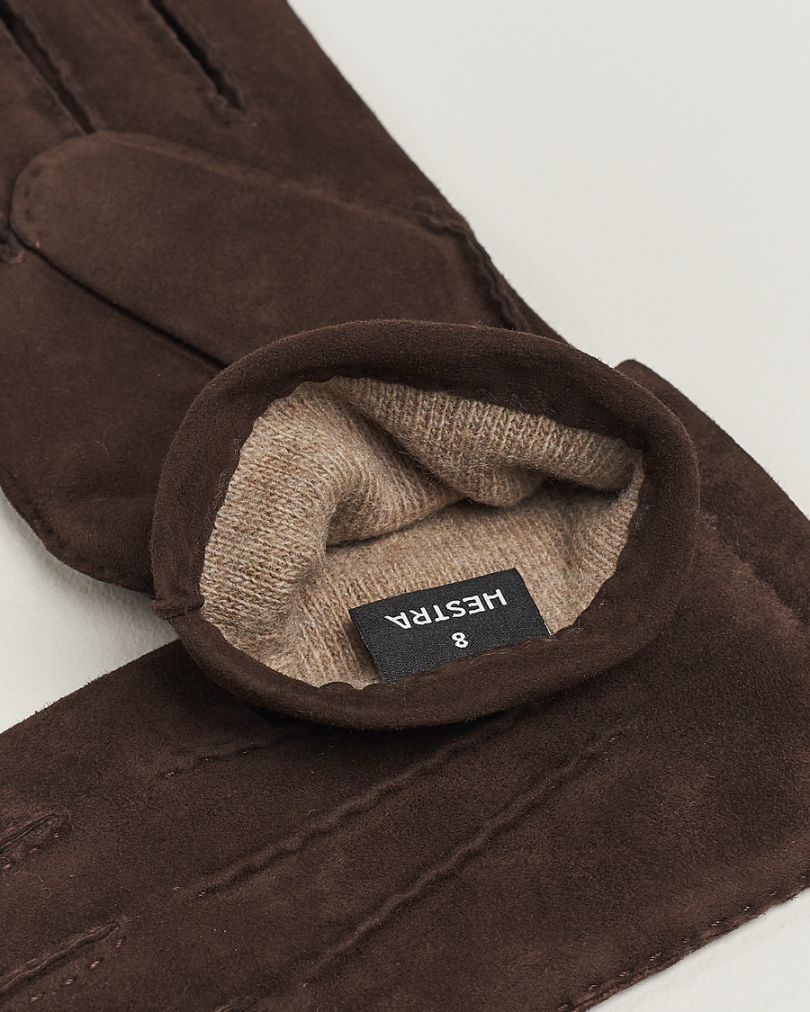 Mies |  | Hestra | Arthur Wool Lined Suede Glove Espresso
