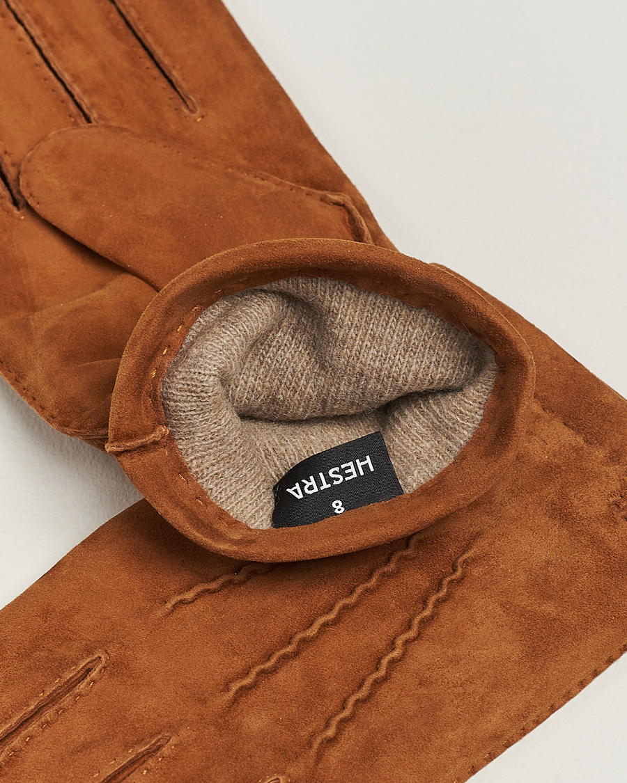 Mies | Hestra Arthur Wool Lined Suede Glove Cognac | Hestra | Arthur Wool Lined Suede Glove Cognac