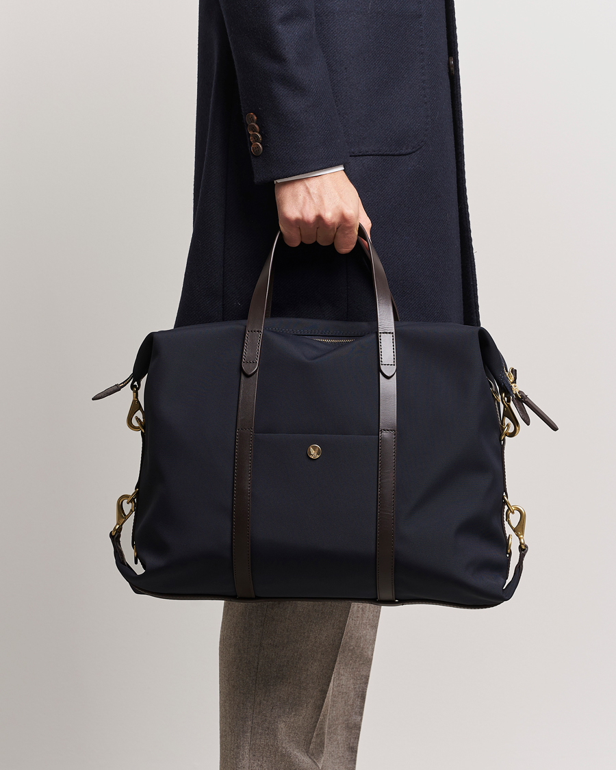 Mies | Laukut | Mismo | M/S Utility Nylon Duffle Bag Navy/Dark Brown