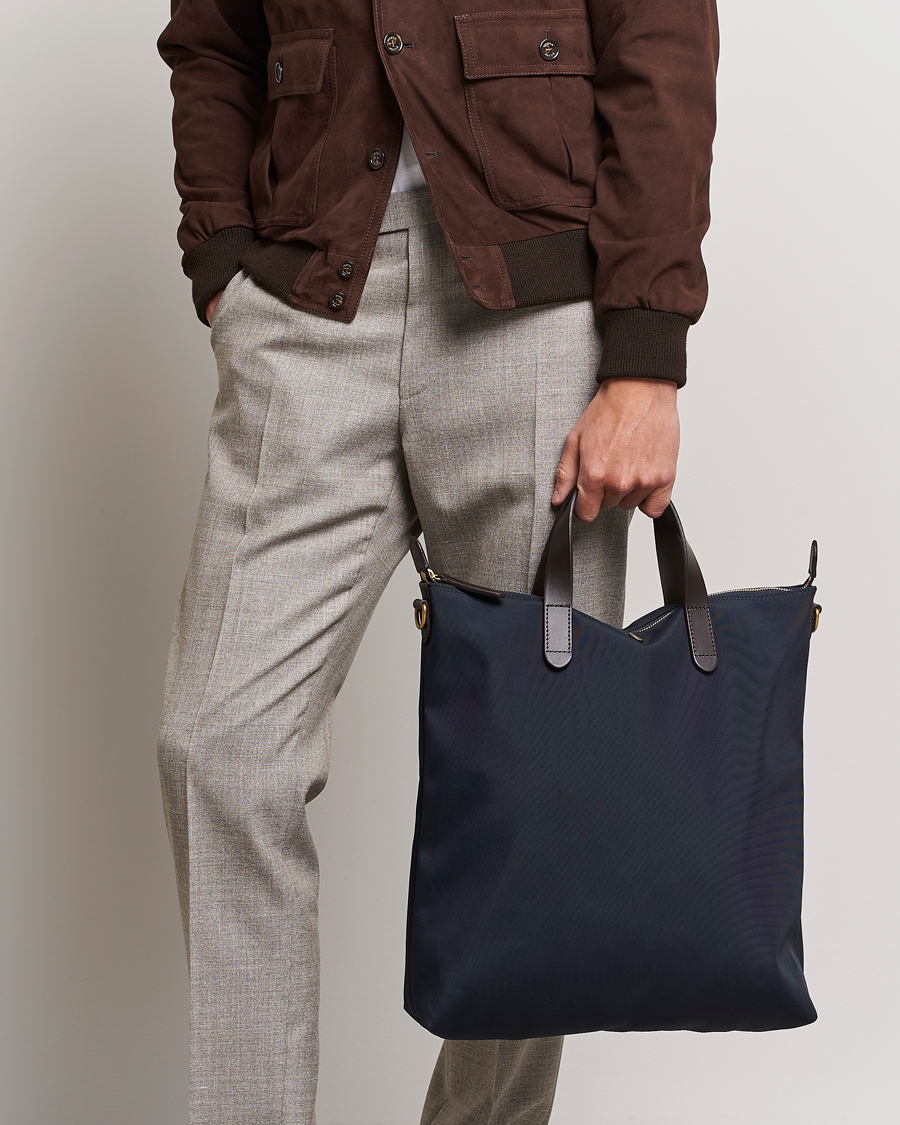 Mies | Laukut | Mismo | M/S Canvas Shopper Navy/Dark Brown