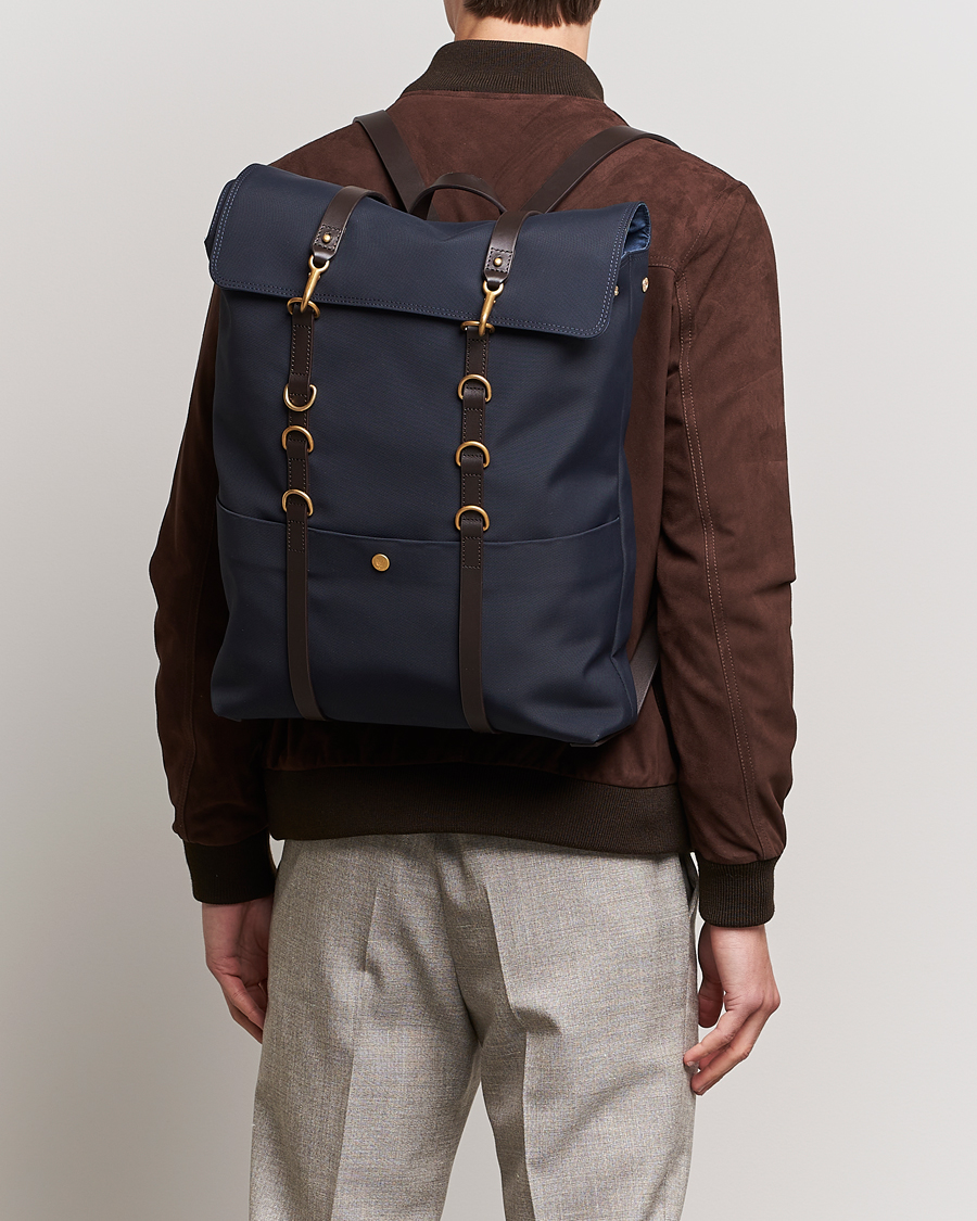 Mies |  | Mismo | M/S Nylon Backpack  Navy/Dark Brown
