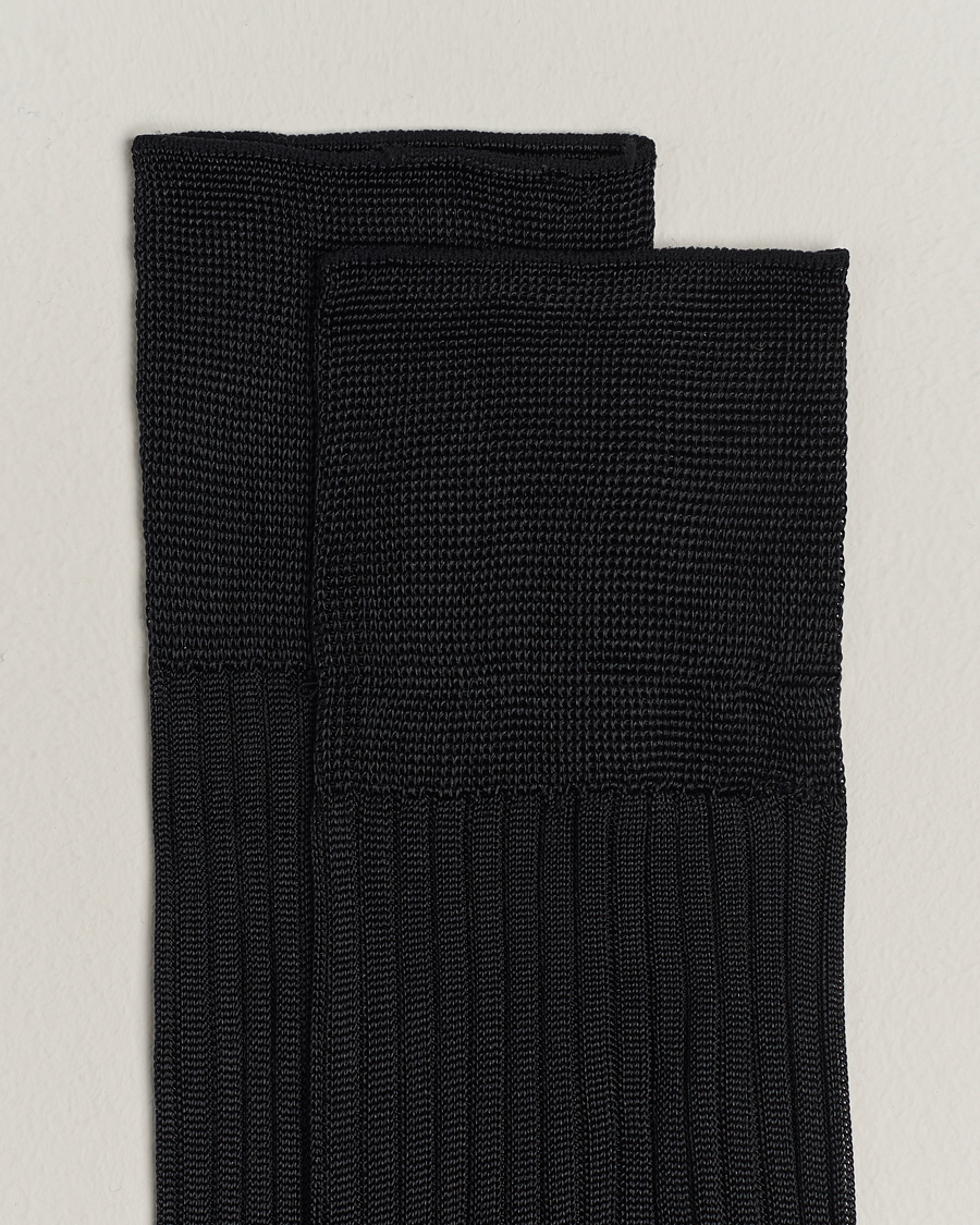 Mies |  | Pantherella | Baffin Silk Long Sock Black