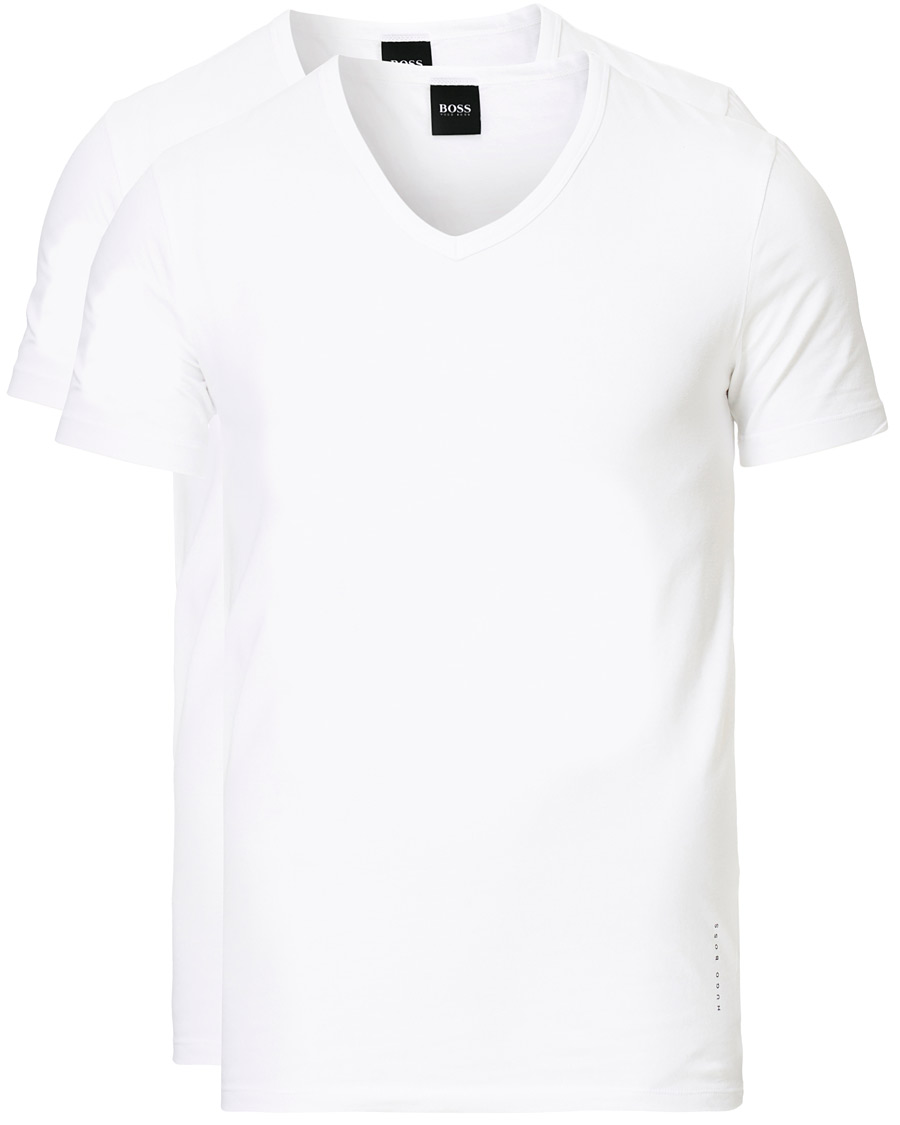 Mies | T-paidat | BOSS | 2-Pack V-Neck Slim Fit Tee White