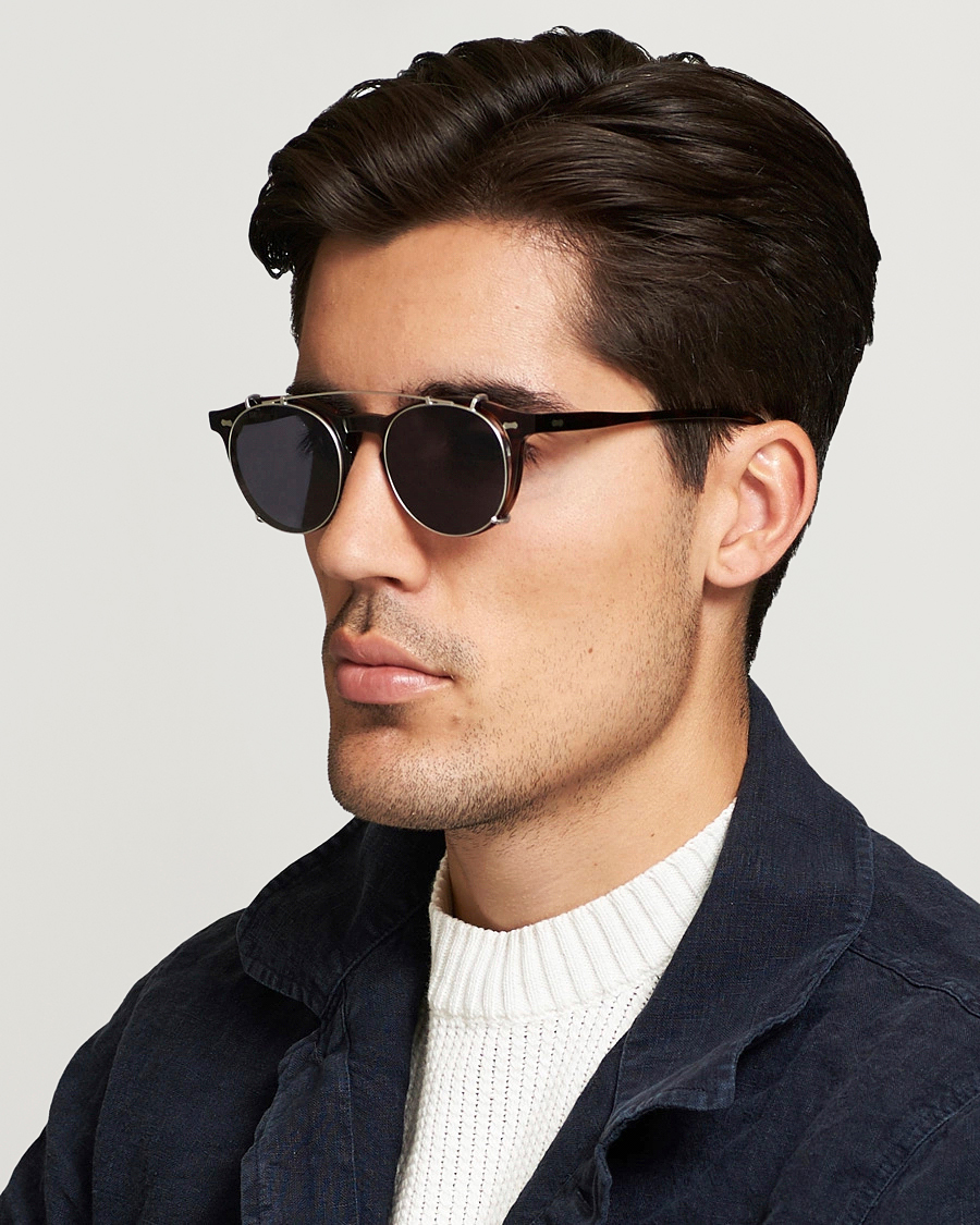 Mies | Pyöreät aurinkolasit | TBD Eyewear | Pleat Clip On Sunglasses Classic Tortoise