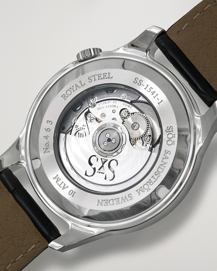 Mies | Sjöö Sandström Royal Steel Classic 41mm Black and Black Alligator | Sjöö Sandström | Royal Steel Classic 41mm Black and Black Alligator