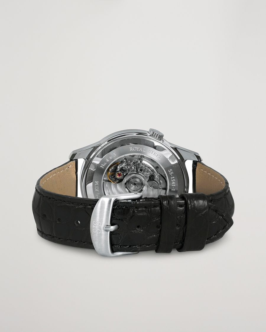 Mies | Sjöö Sandström Royal Steel Classic 41mm Black and Black Alligator | Sjöö Sandström | Royal Steel Classic 41mm Black and Black Alligator