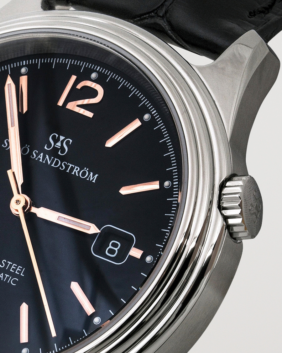 Mies | Sjöö Sandström Royal Steel Classic 41mm Black and Black Alligator | Sjöö Sandström | Royal Steel Classic 41mm Black and Black Alligator