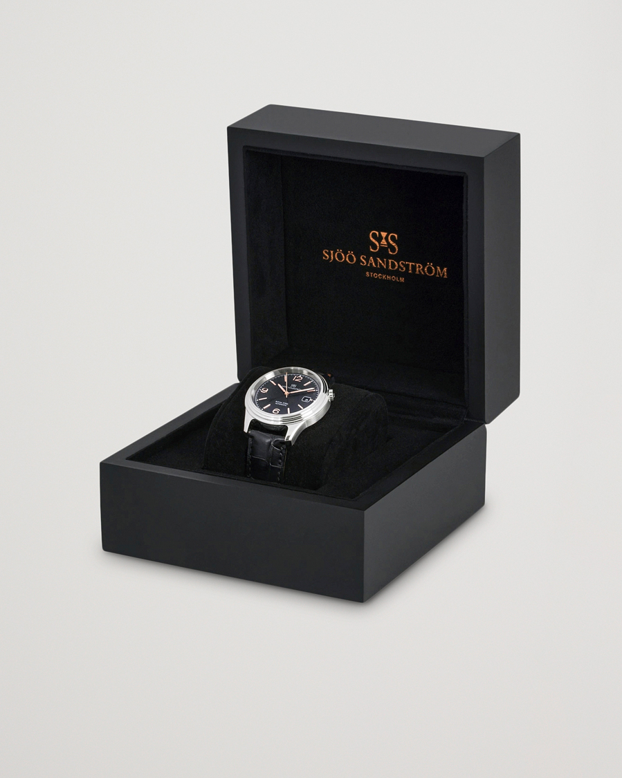 Mies | Sjöö Sandström Royal Steel Classic 41mm Black and Black Alligator | Sjöö Sandström | Royal Steel Classic 41mm Black and Black Alligator