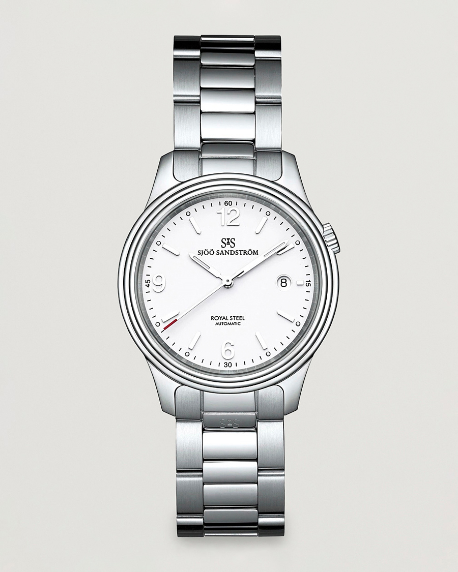 Mies | Sjöö Sandström Royal Steel Classic 41mm White and Steel | Sjöö Sandström | Royal Steel Classic 41mm White and Steel