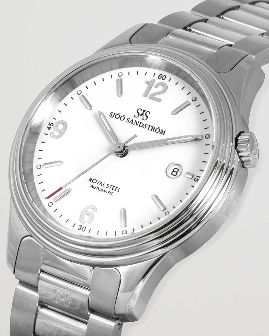 Mies | Sjöö Sandström Royal Steel Classic 41mm White and Steel | Sjöö Sandström | Royal Steel Classic 41mm White and Steel