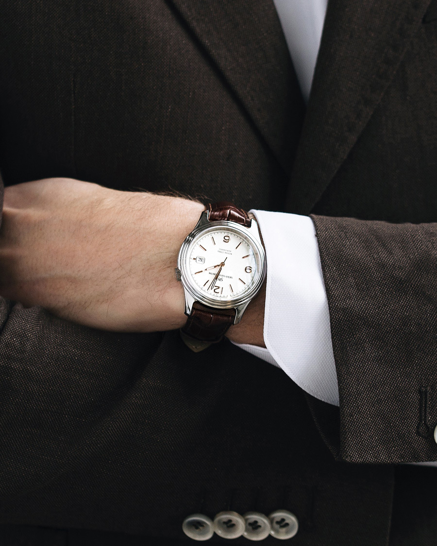 Mies | Sjöö Sandström Royal Steel Classic 41mm Ivory and Brown Alligator | Sjöö Sandström | Royal Steel Classic 41mm Ivory and Brown Alligator
