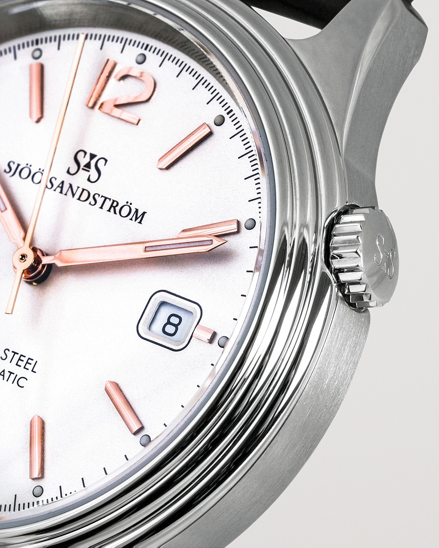 Mies | Sjöö Sandström Royal Steel Classic 41mm Ivory and Brown Alligator | Sjöö Sandström | Royal Steel Classic 41mm Ivory and Brown Alligator