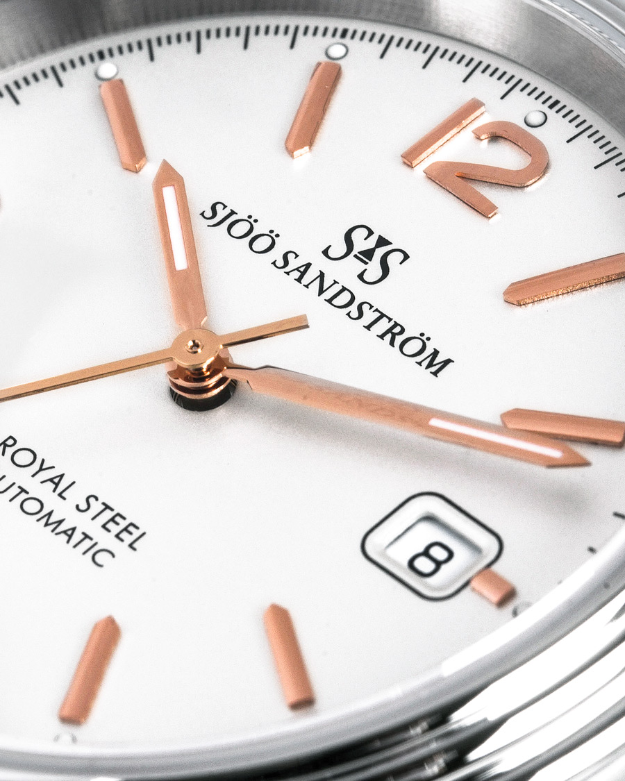 Mies | Sjöö Sandström Royal Steel Classic 41mm Ivory and Brown Alligator | Sjöö Sandström | Royal Steel Classic 41mm Ivory and Brown Alligator