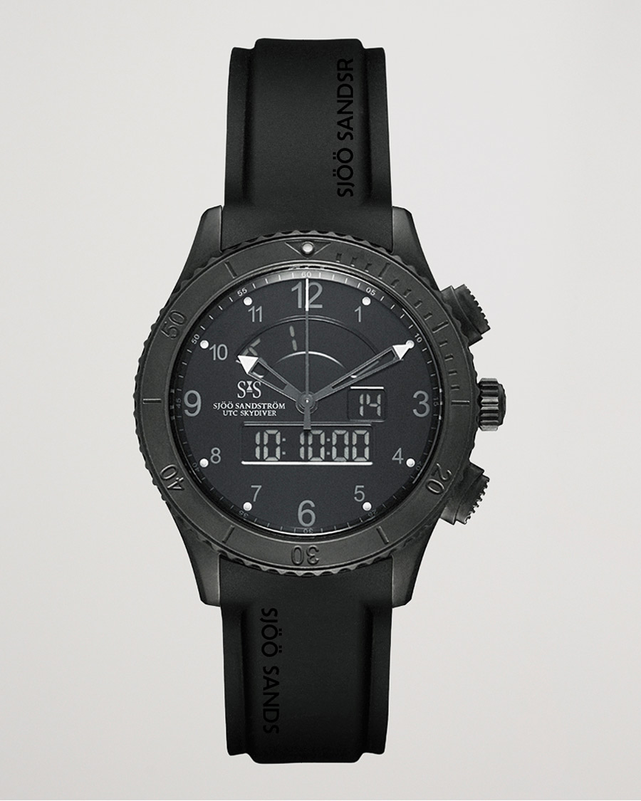 Mies | Sjöö Sandström UTC Skydiver 44,2mm Black Night and Black Rubber | Sjöö Sandström | UTC Skydiver 44,2mm Black Night and Black Rubber