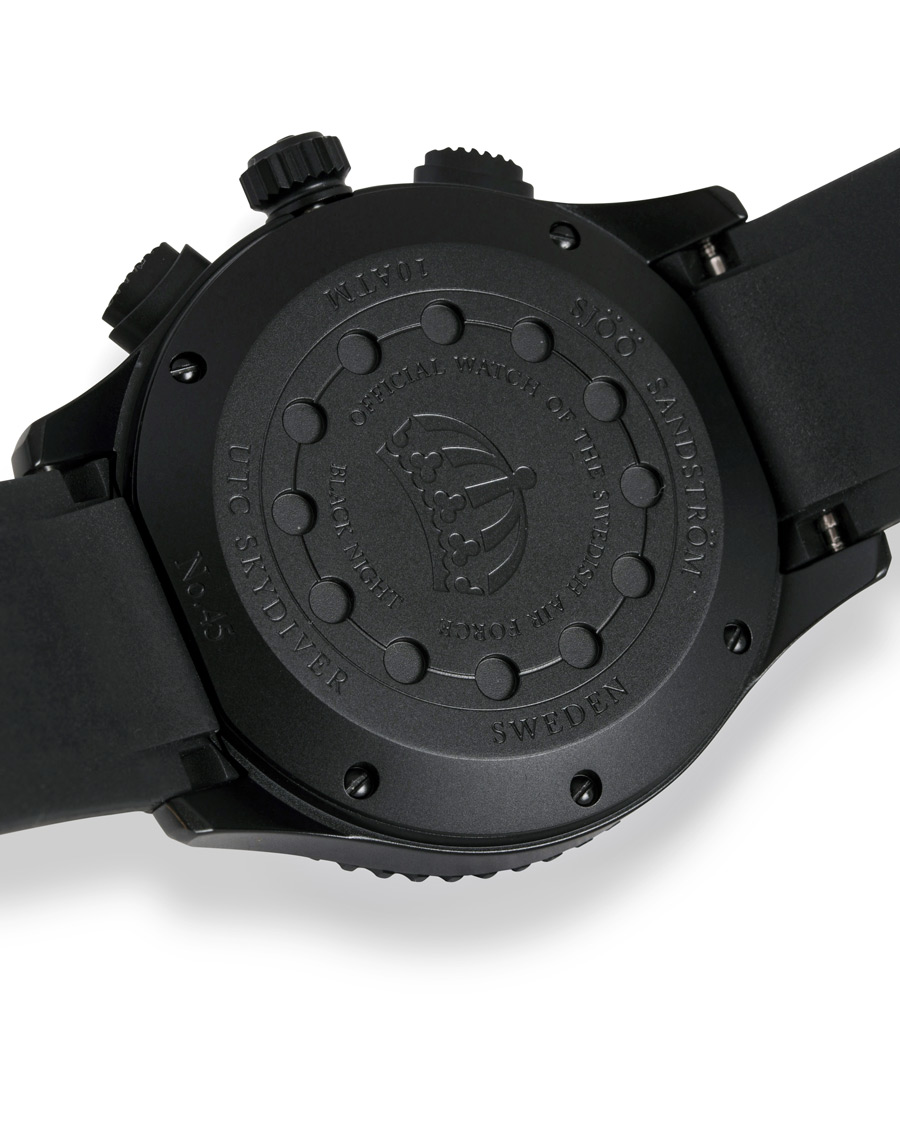 Mies | Sjöö Sandström UTC Skydiver 44,2mm Black Night and Black Rubber | Sjöö Sandström | UTC Skydiver 44,2mm Black Night and Black Rubber