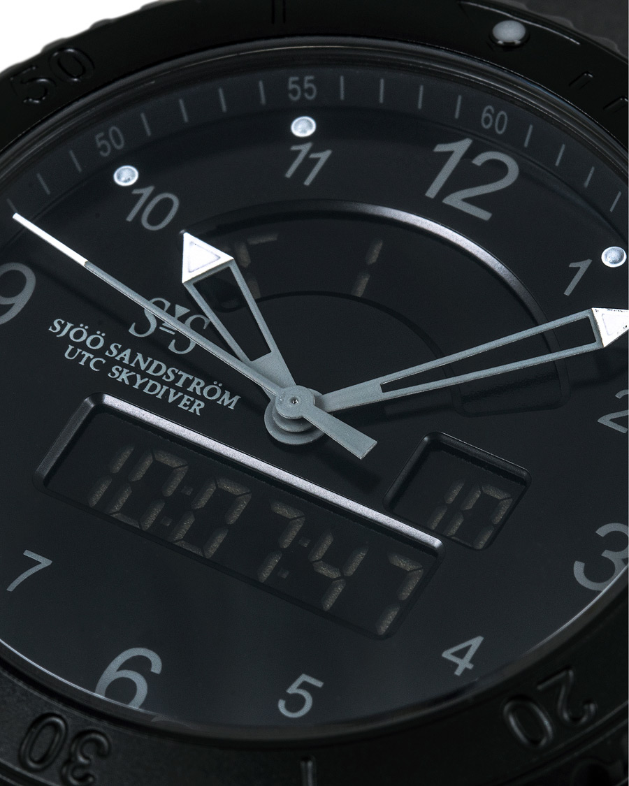 Mies | Sjöö Sandström UTC Skydiver 44,2mm Black Night and Black Rubber | Sjöö Sandström | UTC Skydiver 44,2mm Black Night and Black Rubber