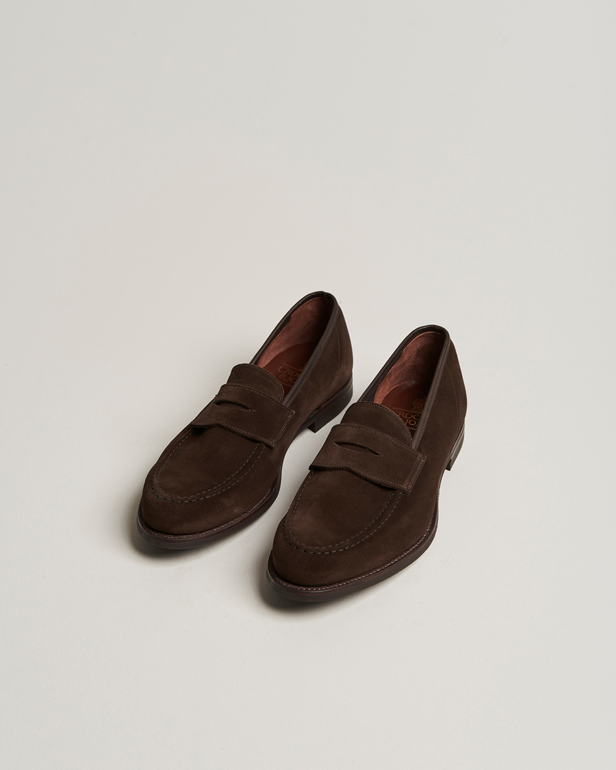 Mies | Käsintehdyt kengät | Crockett & Jones | Harvard City Sole Dark Brown Suede