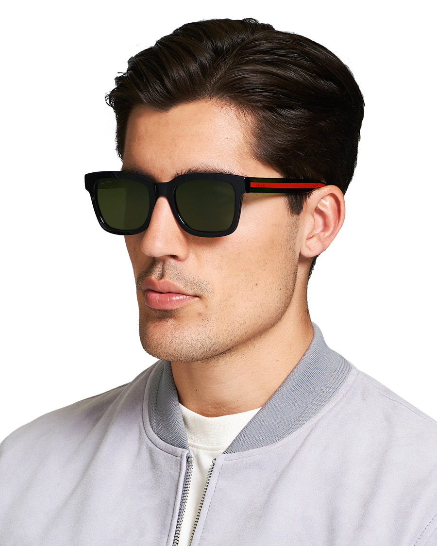 Mies | Neliskulmaiset aurinkolasit | Gucci | GG0001S Sunglasses  Black/Green