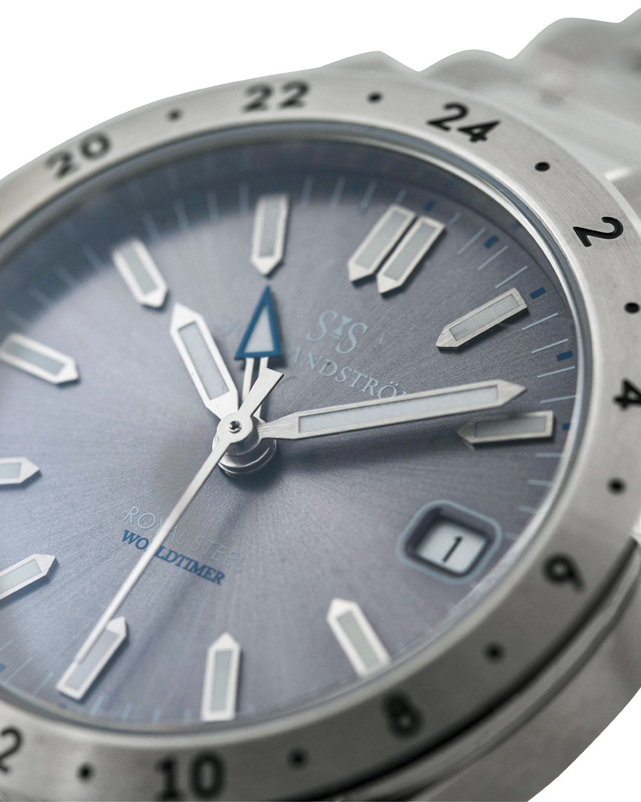 Mies | Sjöö Sandström Royal Steel Worldtimer 36mm Grey with Steel | Sjöö Sandström | Royal Steel Worldtimer 36mm Grey with Steel
